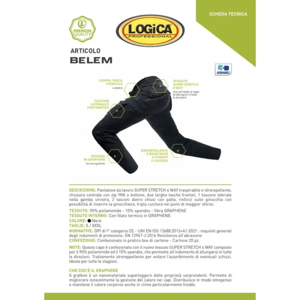 Pantalone da Lavoro Logica Belem graphene - immagine 2