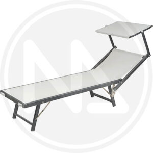 LETTINO SPIAGGIA ALLUMINIO PESANTE C/PARASOLE BIANCO PAPILLON - Di Liello Ferramenta