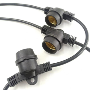 CATENA LUMINOSA PORTALAMPADE E27 NERA 10MT IP44 S/LAMPADE - CF. SCATOLA - Di Liello Ferramenta
