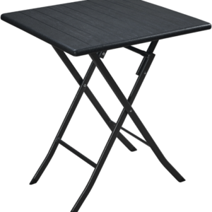 TAVOLO "CIRELLA" EFF. LEGNO 62X62X73HCM ACC. PVC NERO PAPILLON - Di Liello Ferramenta